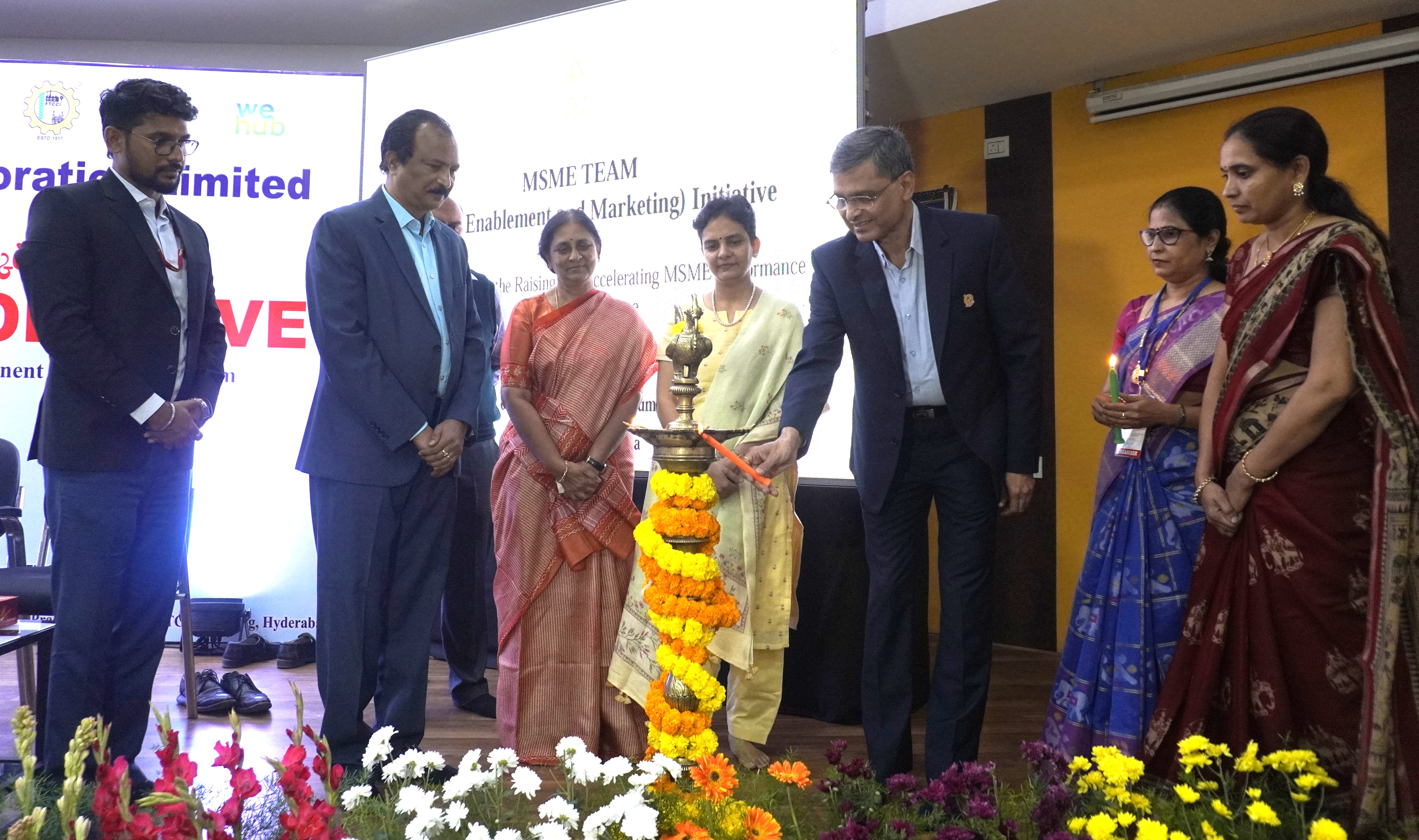 Smt  Divya Devarajan_ IAS_ CEO_ SERP_ Hyderabad_ Chief Gest seen inaugurating MSME MARKETING CONCLAVE ORGANISED BY NSIC